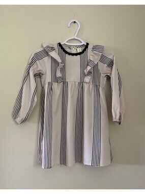NWT Wren & James Girls Size 5/6 The Harper Stripe Dress Puff Sleeves Bohemian